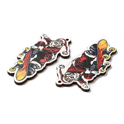 Большие деревянные подвески с рождественским принтом на одно лицо WOOD-D025-42-1