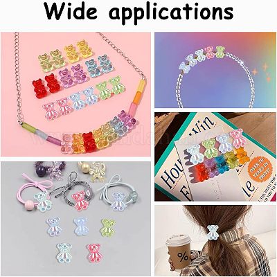 60шт 4 цвета непрозрачные акриловые бусины MACR-CA0001-22-1