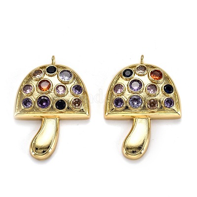 Осенняя тема латунные подвески с микропаве и фианитами ZIRC-L100-032G-1