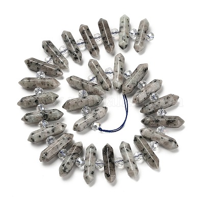 Нити бусин из натуральной кунжутной яшмы с двойным концом G-H069-B05-01-1