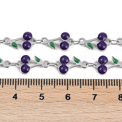 Цепи из нержавеющей стали 304 с эмалированными вишневыми звеньями CHS-M007-01P-03-1