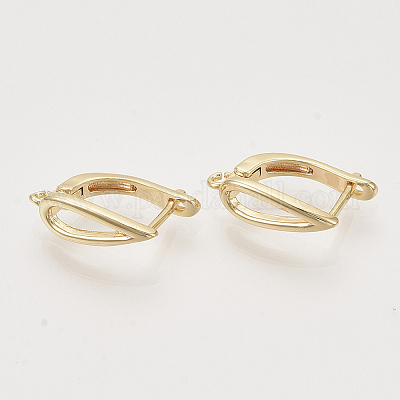 Латунные серьги-кольца с застежкой сзади KK-T048-020G-NF-1