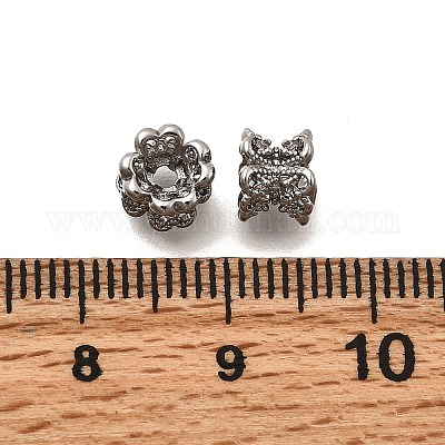 Колпачки для бусин из прозрачного кубического циркония из латуни KK-Z126-14P-1