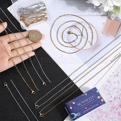 10 шт. 2-х цветное ожерелье из нержавеющей стали 304 с цепочкой NJEW-SC0001-25-1