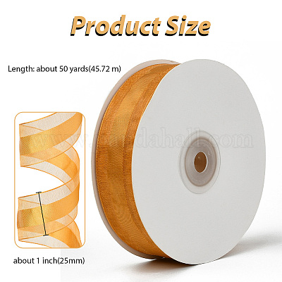 1 рулон однотонных лент из органзы ORIB-CY0001-02G-1