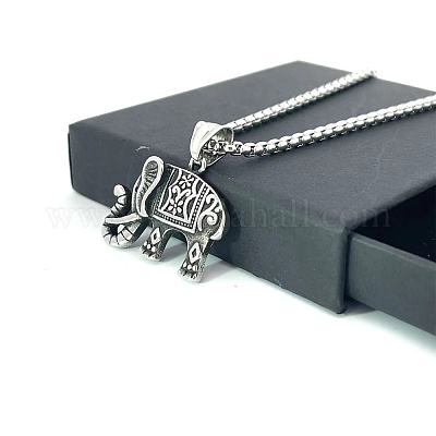 Винтажные ожерелья из нержавеющей стали со слоном для мужчин SI2923-1