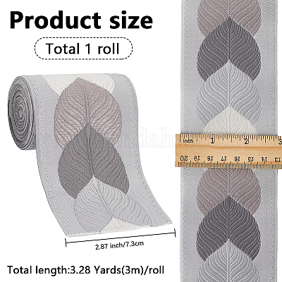 3 м полиэстеровая жаккардовая лента в виде листьев для аксессуаров одежды OCOR-CY0002-12D-1