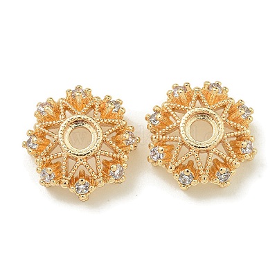 Покрытие стойки латунь микро паве прозрачные колпачки из кубического циркония KK-K386-09B-G01-1