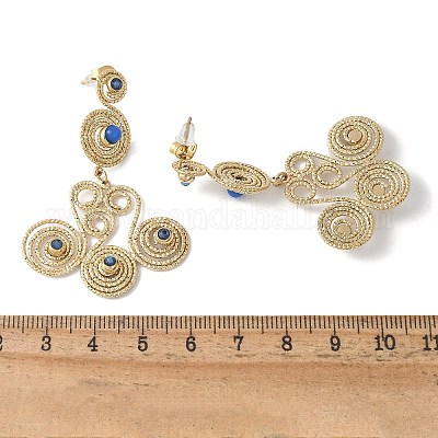 Серьги-гвоздики с подвесками из нержавеющей стали марки 304 «Вихревая спираль» EJEW-Q028-01A-G-1