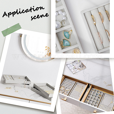 4 шт. 4-х стилевые прямоугольные бархатные лотки для украшений ODIS-SC0001-05-1