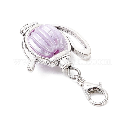 Подвеска для чайника из искусственного акрилового жемчуга и тибетского серебряного сплава HJEW-JM03980-1