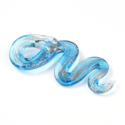 Ручной золотой песок Lampwork большие кулоны LAMP-T023-11C-1