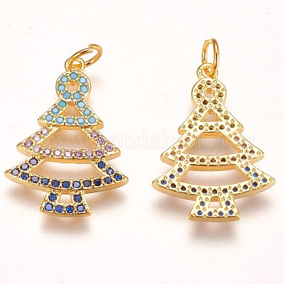 Латунные микро проложить кубического циркония подвески ZIRC-F086-02G-1