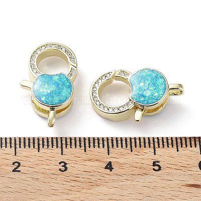 Стойки обшивки латунные микро проложить кубического циркония омара коготь застежками KK-C041-03B-G-1