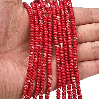 Синтетические имперские нитки из бисера яшмы G-L635-A09-4x2mm-01-1