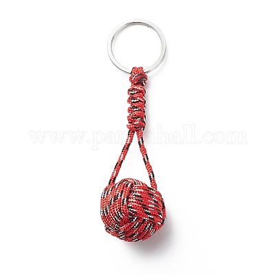 Porte-clés en polyester avec corde tressée en gros pour création