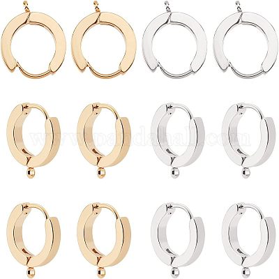 12 шт. фурнитура для сережек-колец Huggie Hoop из нержавеющей стали 304 STAS-UN0032-25-1