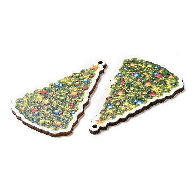 Большие деревянные подвески с рождественским принтом на одно лицо WOOD-D025-40-1