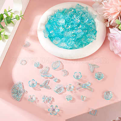 182шт 100г прозрачные акриловые бусины OACR-TA0003-69A-1