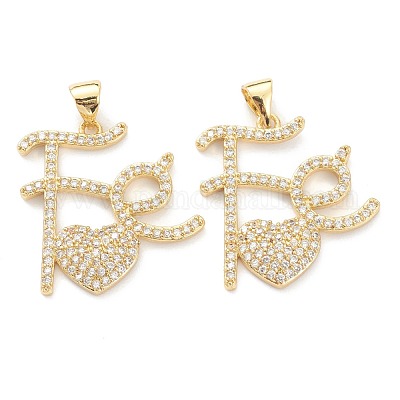 Латунные микропаве прозрачные подвески с фианитом ZIRC-F124-01G-1