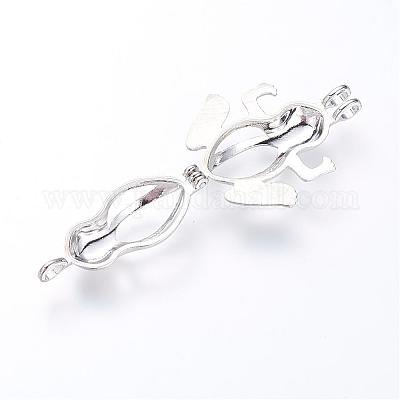 Полые медные Locket подвески KK-S315-07P-1