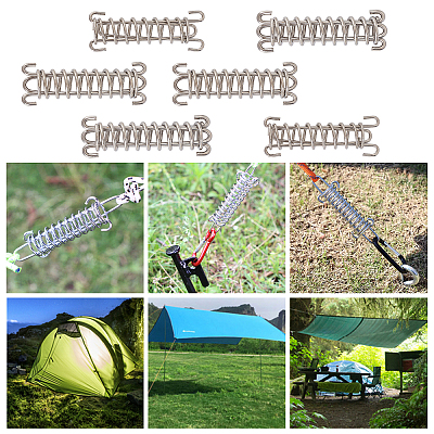 Wholesale SUPERFINDINGS 6Pcs Stainless Steel Camping Tent Spring Buckle 
