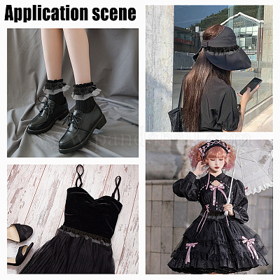 Атласный шифон с двойной кружевной отделкой и оборками OCOR-WH0047-32A-1