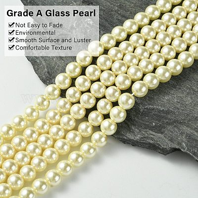 Экологичные бусины из стеклянного жемчуга X-HY-A008-8mm-RB003-1