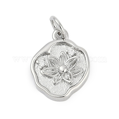 Латунные микропаве прозрачные подвески с фианитом KK-G522-07P-1