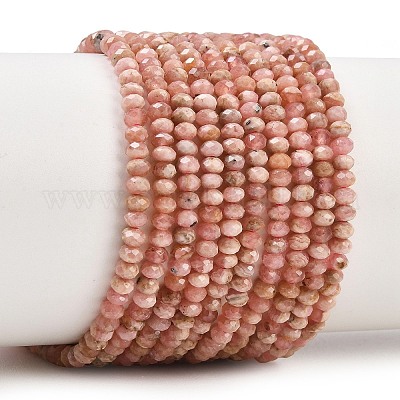 Натуральные бусины из родонита&nbsp;G-B175-A18-2x3mm-1