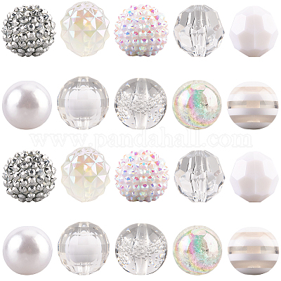 20шт. набор из 10-х видов акриловых и смоляных бусин DIY-PA0001-02B-1