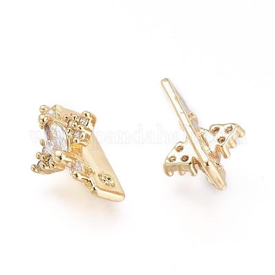 Многожильные звенья из латуни с микропаве и фианитом ZIRC-K084-B02-G-1