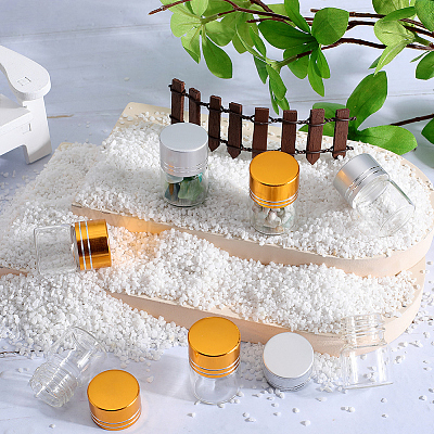 40 шт. 2-х цветные прозрачные стеклянные бутылки-контейнеры для бусин CON-SC0001-13A-01-1