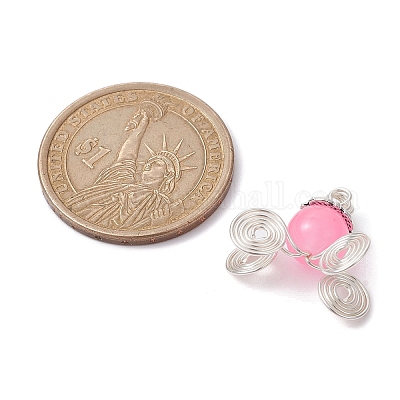 Подвески из стеклянных бусин с имитацией нефрита PALLOY-JF02378-05-1