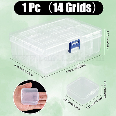 1шт прямоугольный пластиковый органайзер для поделок CON-DJ0001-47A-1