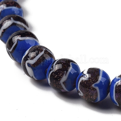 Бусы лэмпворк ручной работы LAMP-P062-02B-1