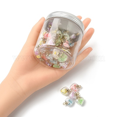 50шт 5 цвета светятся в темноте светящиеся стеклянные подвески GLAA-YW0001-94-1