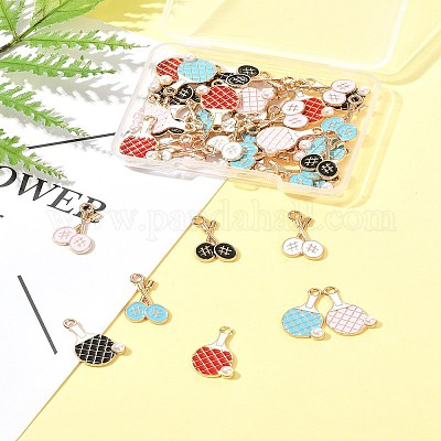 40шт 8 стиля подвески из сплава с эмалью ENAM-FS0002-54-1