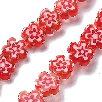 Ручной работы millefiori стеклянные бусины нитки LAMP-F035-09F-1