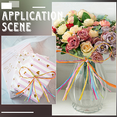 6 цвет шнуров из рафиевой бумаги OCOR-WH0063-110A-1