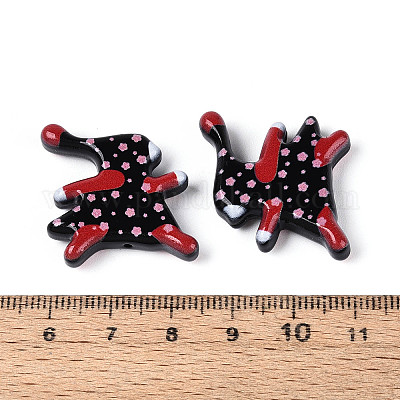 Печатные непрозрачные бусины из смолы&nbsp;RESI-N043-21-1