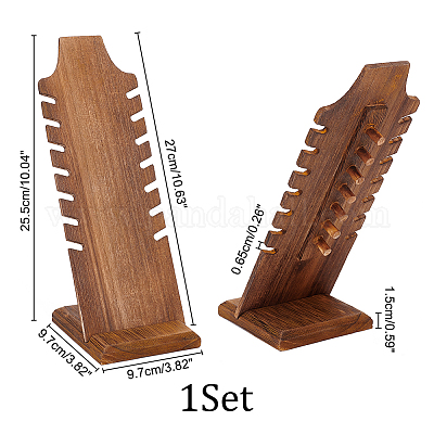 Деревянная доска для демонстрации ожерелья с наклоном назад&nbsp;NDIS-WH0016-04B-01-1