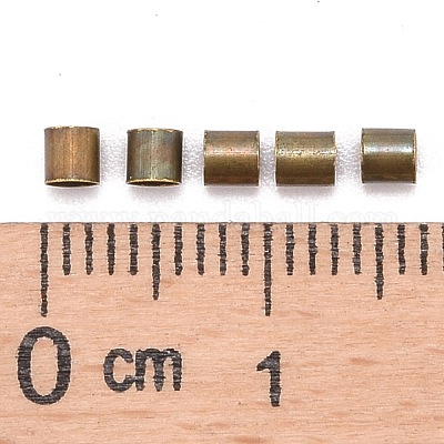 Зажимные бусины из латуни KK-S068-AB-LF-1