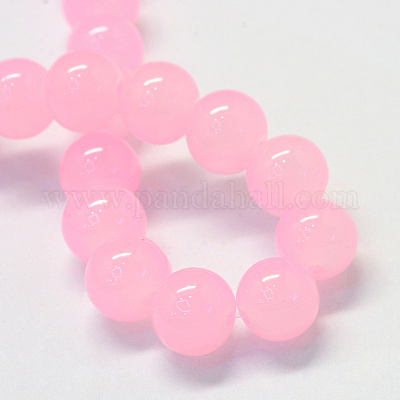 Выпечки окрашены имитация нефрита стекловолокна круглый шарик X-DGLA-Q021-6mm-26-1