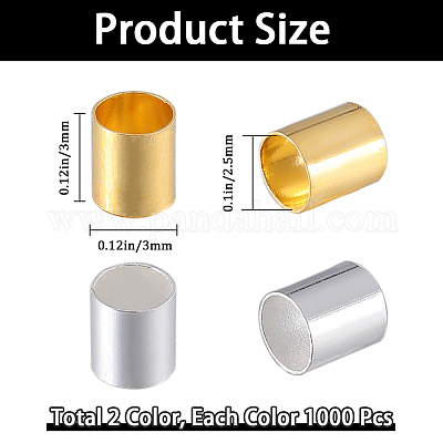 2000 шт. 2 цвета латунные обжимные бусины KK-SP0001-85-1