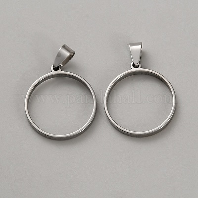 Подвеска с открытым задним безелем из нержавеющей стали с оправой кабошона STAS-WH0033-58P-1