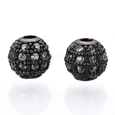 Стойки обшивки латунь кубического циркония бусы ZIRC-S001-6mm-A01-1