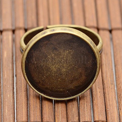 Старинные компоненты латунные кольца и прозрачного стекла кабошонов DIY-X0199-AB-NF-1