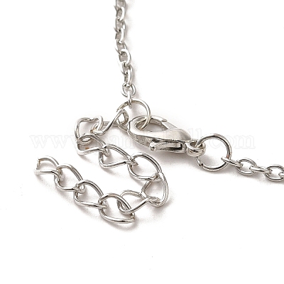 Ожерелье с подвеской в виде кошки из сплава со стразами NJEW-A017-01P-01-1