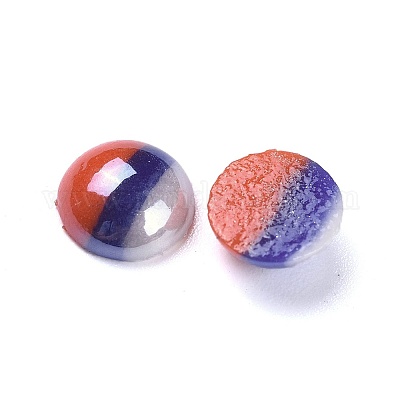 Непрозрачные стеклянные кабошоны X-GGLA-S038-12F-8mm-1